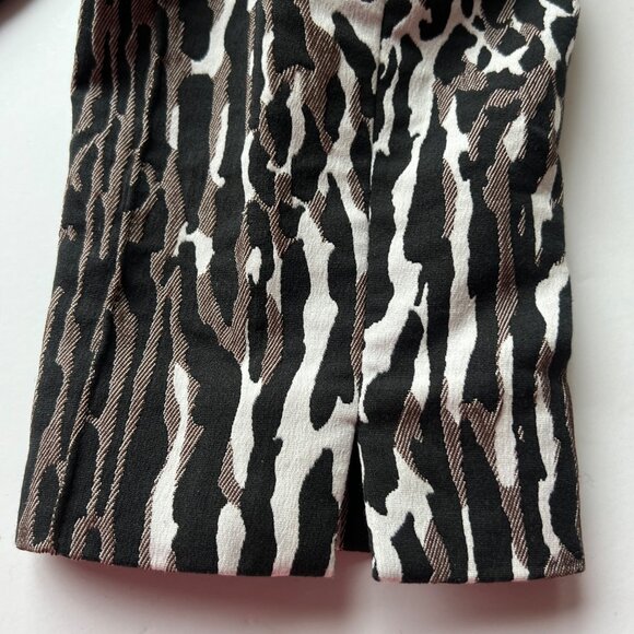 St. John Animal Print Stretch Slim Fit Ankle Pants Black / Beige Womens Size 2 - Picture 4 of 12